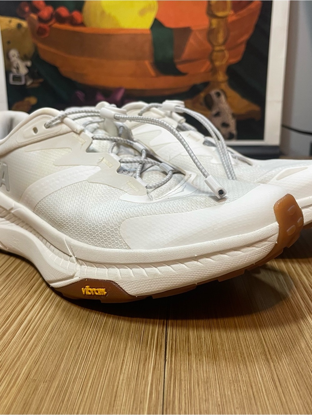 HOKA Transport White Gum Quick Toggle Walking Shoes Womens 7.5 Mens 6.5